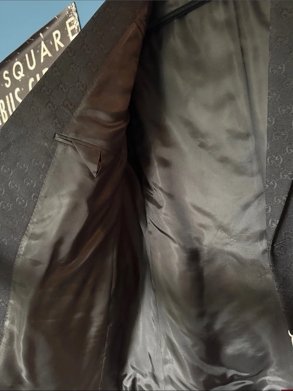 Gucci Black Tonal Monogram Men's Blazer